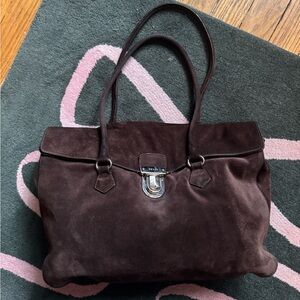 Prada Brown Suede Shoulder Bag